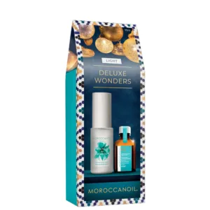 Moroccanoil Deluxe Wonders Hair Oil and Fragrance Mist Stocking Stuffer Light Set